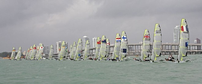 On the starting line with the 49er Class on Day 1 - Rolex Miami OCR ©  Rolex / Dan Nerney